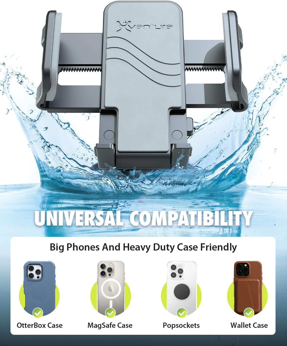 Xventure Griplox Waterproof Phone Mount, Boats Phone Holder for Kayak