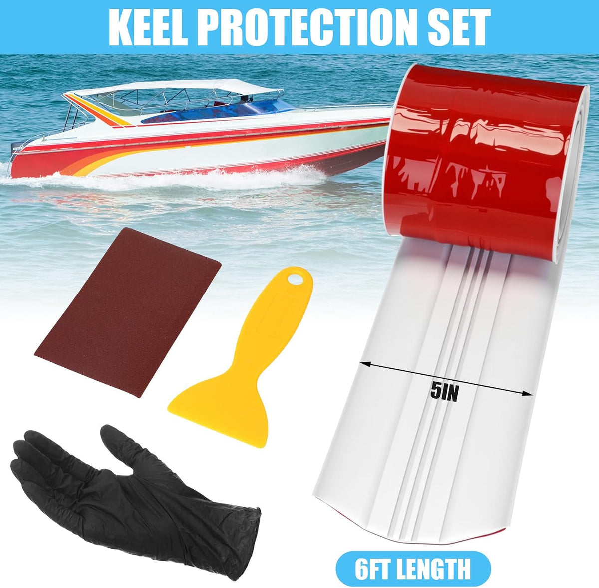 Keel Guard for Boats, 5 Inch Width