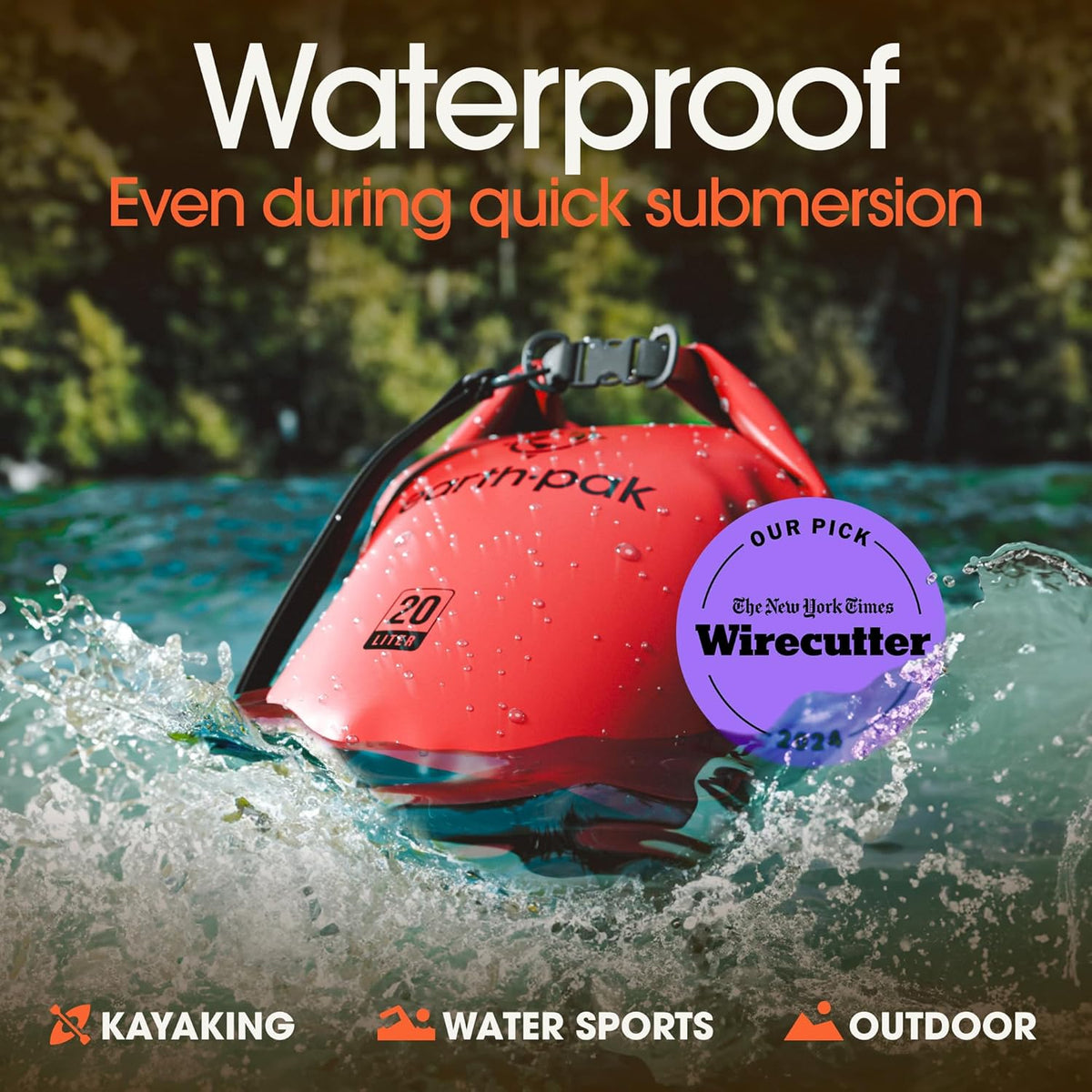 Waterproof Dry Bag - Roll Top Waterproof Backpack Sack Keeps Gear Dry for Kayak with Waterproof Phone Case