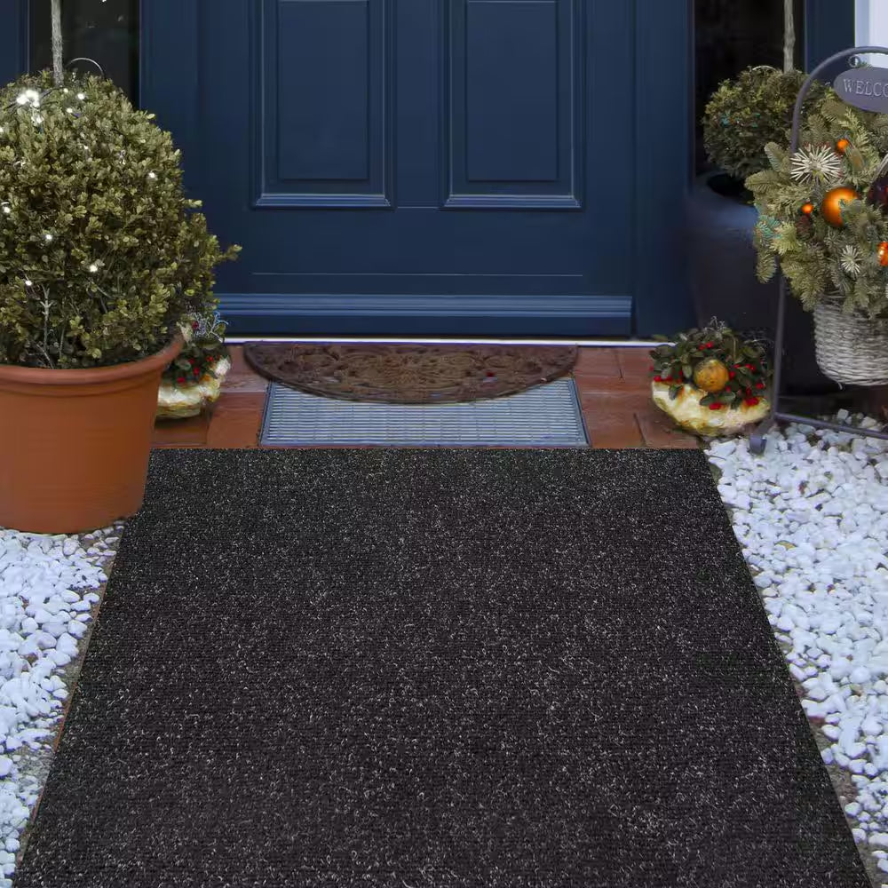 Black 6 Ft. X 23 Ft. Boat Carpet Waterproof Indoor Outdoor Carpet Cuttable Easy to Clean Indoor/Outdoor Area Rug