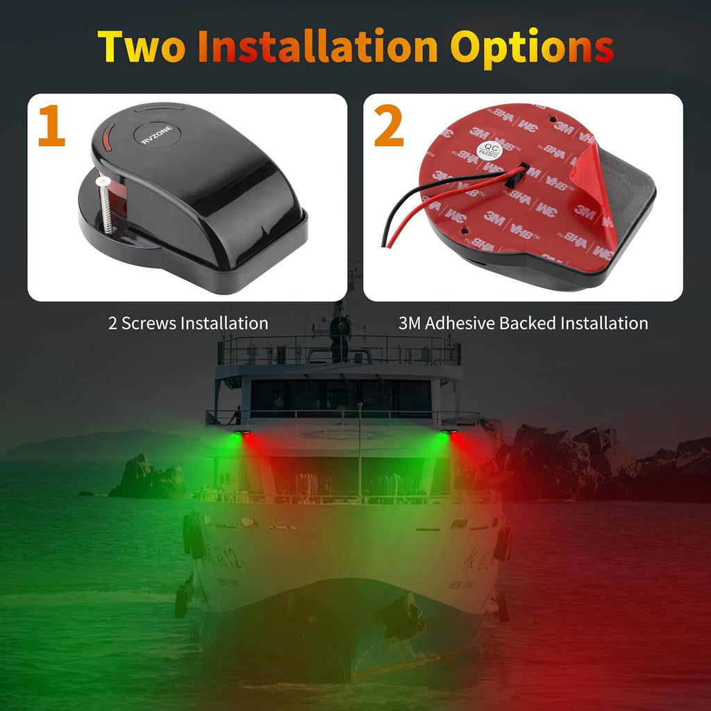 Boat Navigation Lights, Red Green LED Bow Lights for Boats, IP67