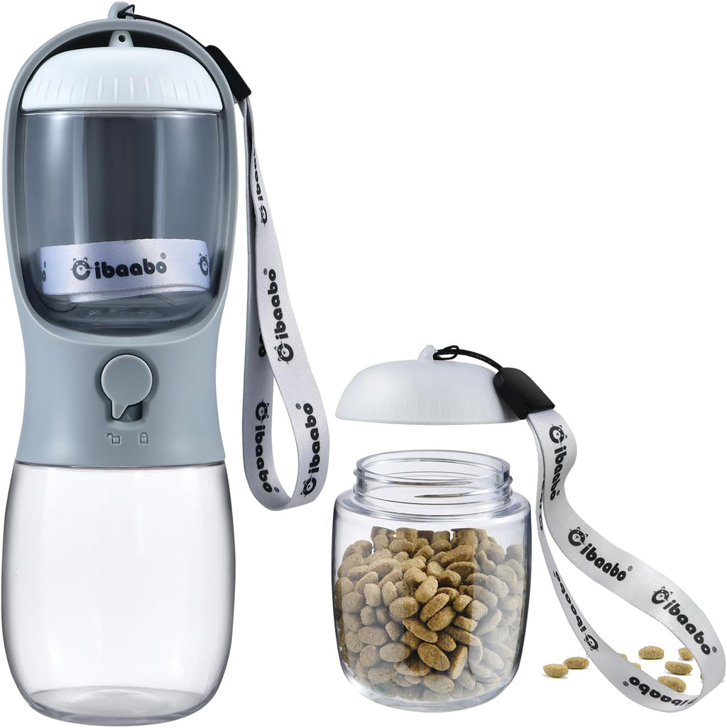 Dog Water Bottle Portable with Food Container & Filter for Travel