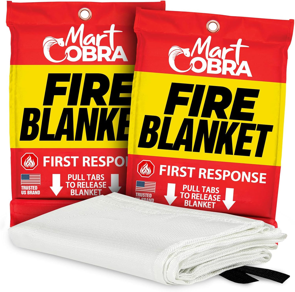 Emergency Fire Blanket for Home & Kitchen 2-Pack Safety