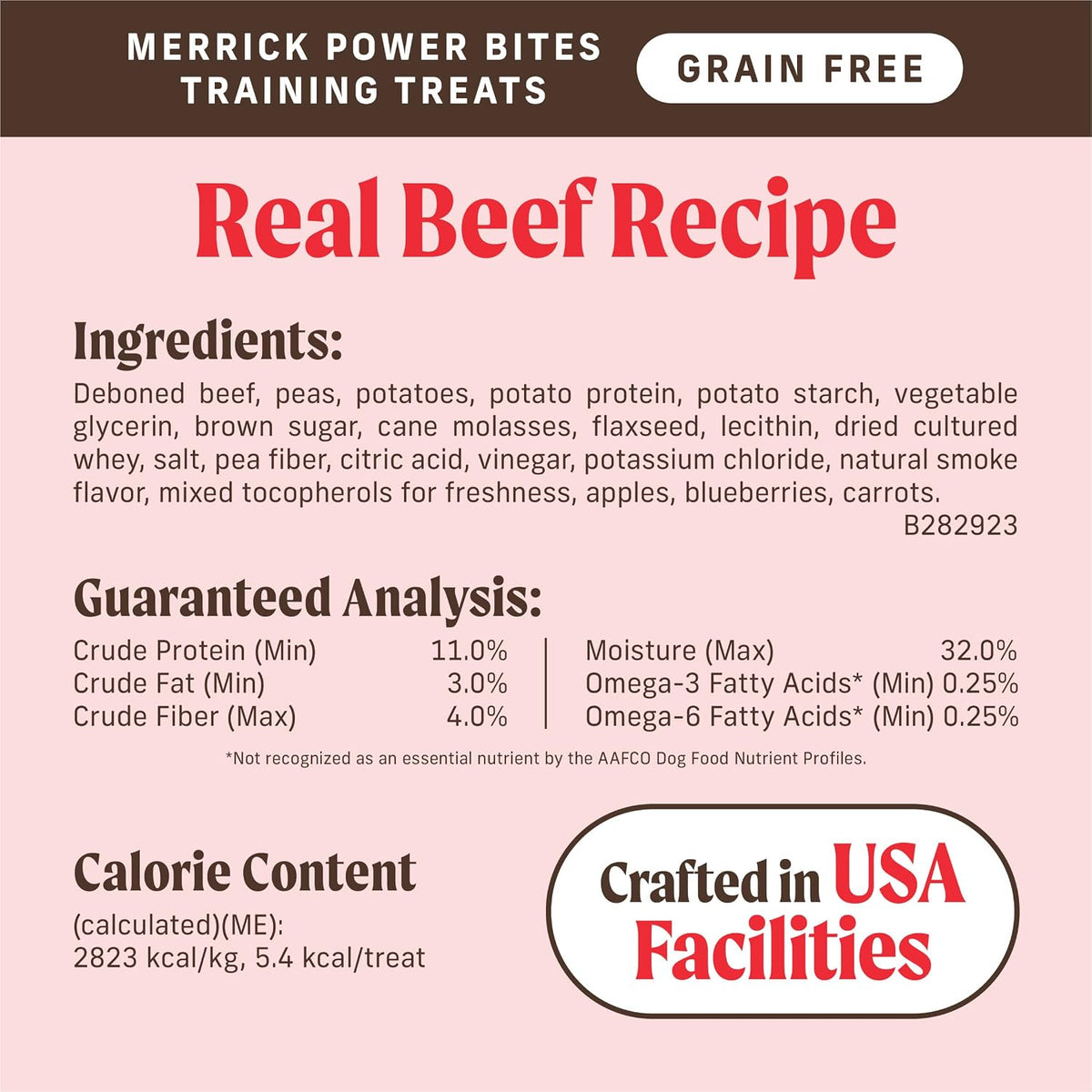 Power Bites Real Beef Natural Grain Free Dog Treats 6 Oz Pouch