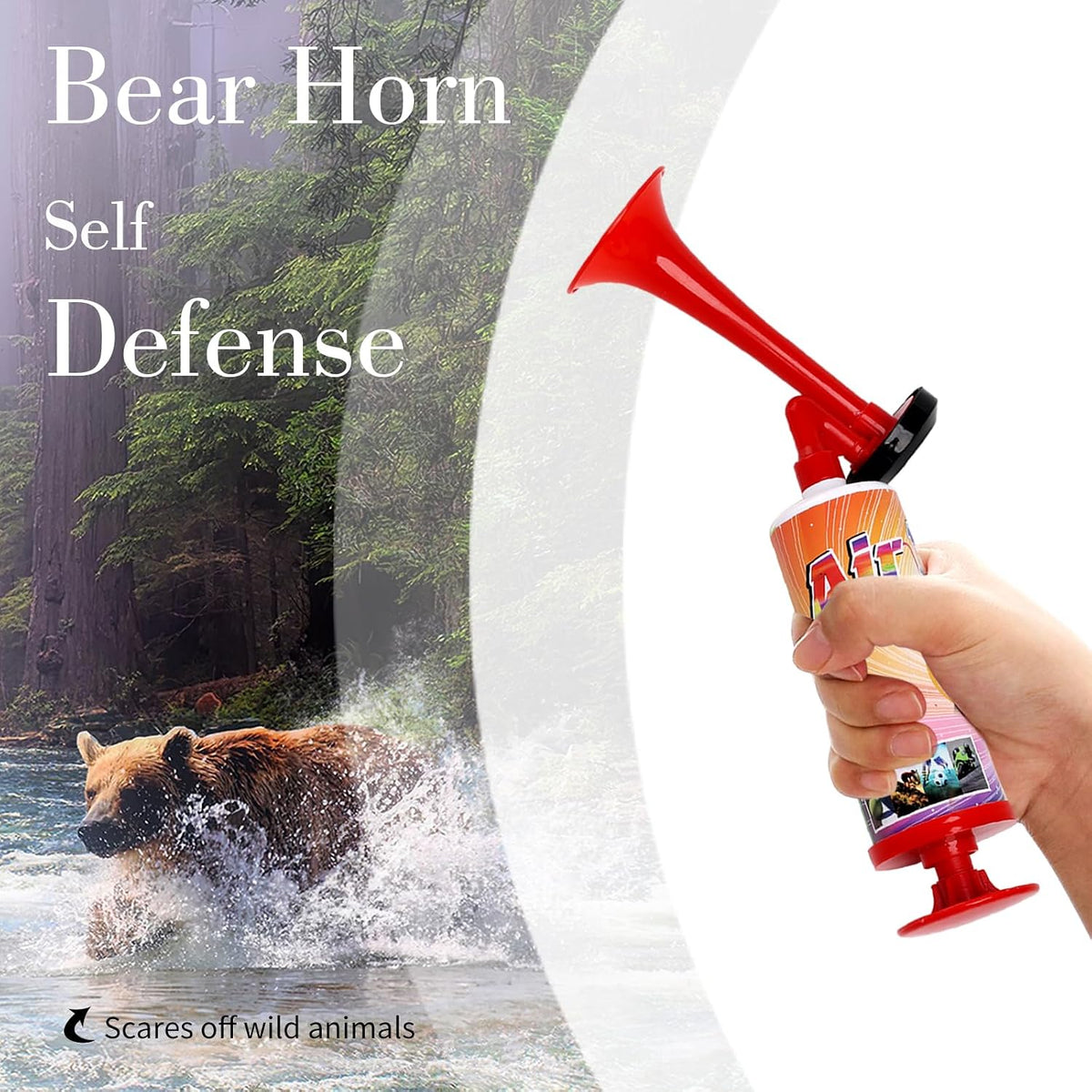 Air Horn for Boat Graduation Party Sports Events Bear, ABS Portable Air Pump