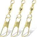 Fishing Swivels Snaps, 60/120Pcs Barrel Swivels with Nice Snaps Gold High Strength Solid Rings Line Lures Connector Fishing Tackle Accessories