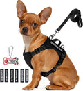 Service Dog Vest for Small Breed Dogs with ID Tag – Lightweight Puppy Harness and Leash Set with 6 PCS Patches, Ideal Service Animal Vest for Training, Complete Service Dog Gear, Black, S