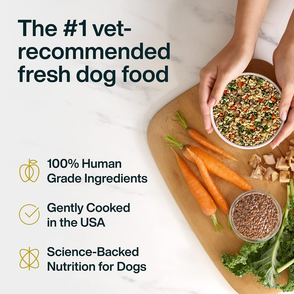 Frozen Fresh Dog Food for Sensitive Skin Allergies, Joint Health, Complete Meal or Human Grade Dog Food Topper, Joint & Skin Support, 18 Oz (Pack of 7)