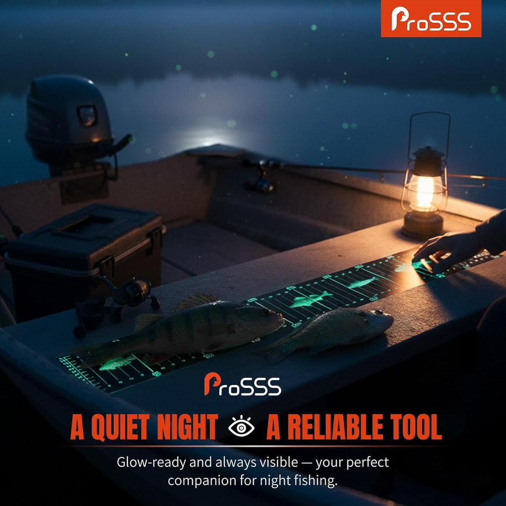 51 X 6.5 Inch Glow in the Dark Fish Ruler for Boat, Waterproof PVC Fish Measuring Sticker, Large Scale Fishing Measuring Tape for Big Fish, Self-Adhesive and Durable – 1PCS