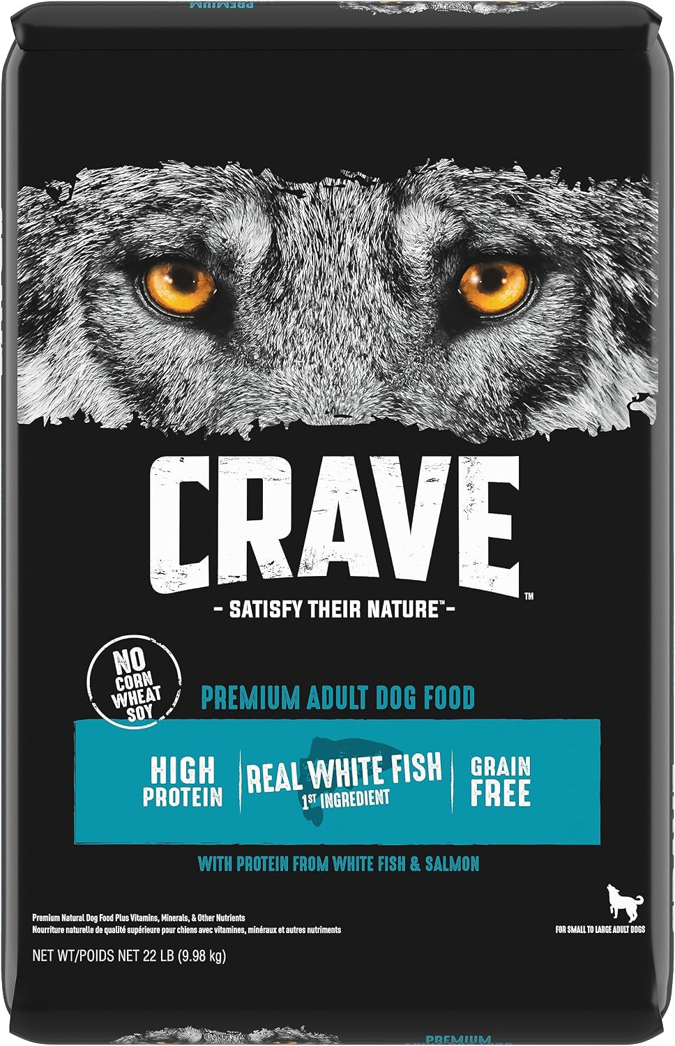Grain Free High Protein Adult Dry Dog Food, White Fish & Salmon, 22 Lb. Bag