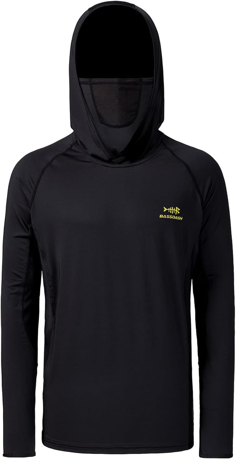 UPF 50+ Men’S Long Sleeve Fishing Hooded Shirt with Mask