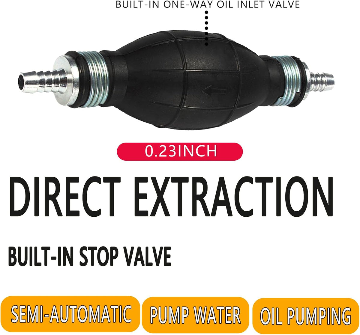 1 Pcs 6Mm Fuel Pump Fuel Line Hand Primer Bulb. Suitable for Most Cars, Boats, Motorcycles(6Black)