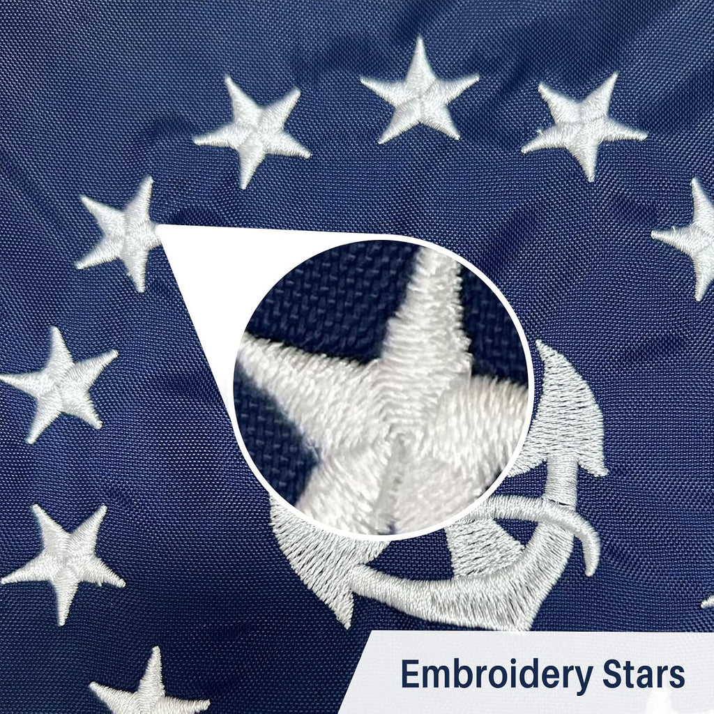 American Yacht Ensign Flag 12X18 Inch Embroidered US Yacht Ensign Nautical Boat Flags with 2 Brass Grommets Yacht Marine Boat