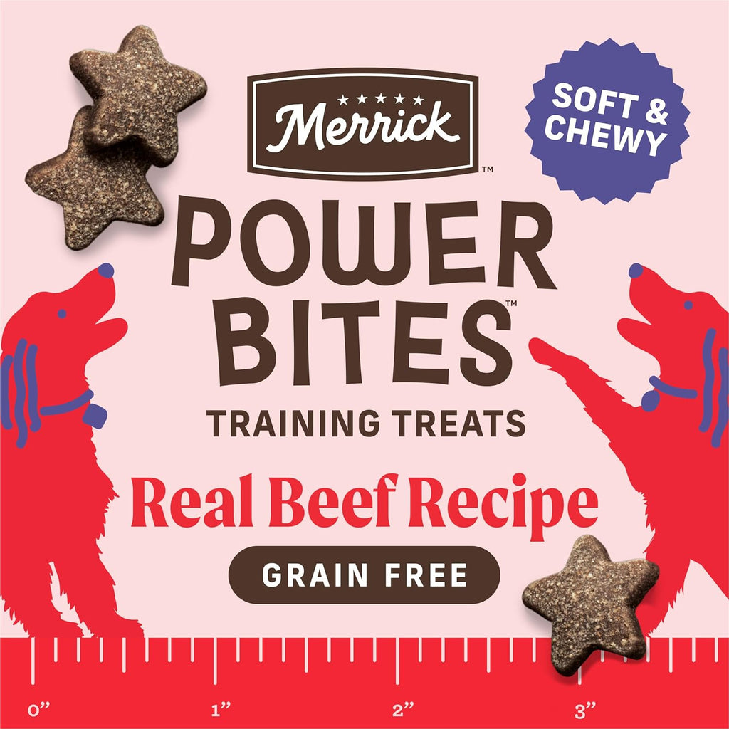 Power Bites Real Beef Natural Grain Free Dog Treats 6 Oz Pouch