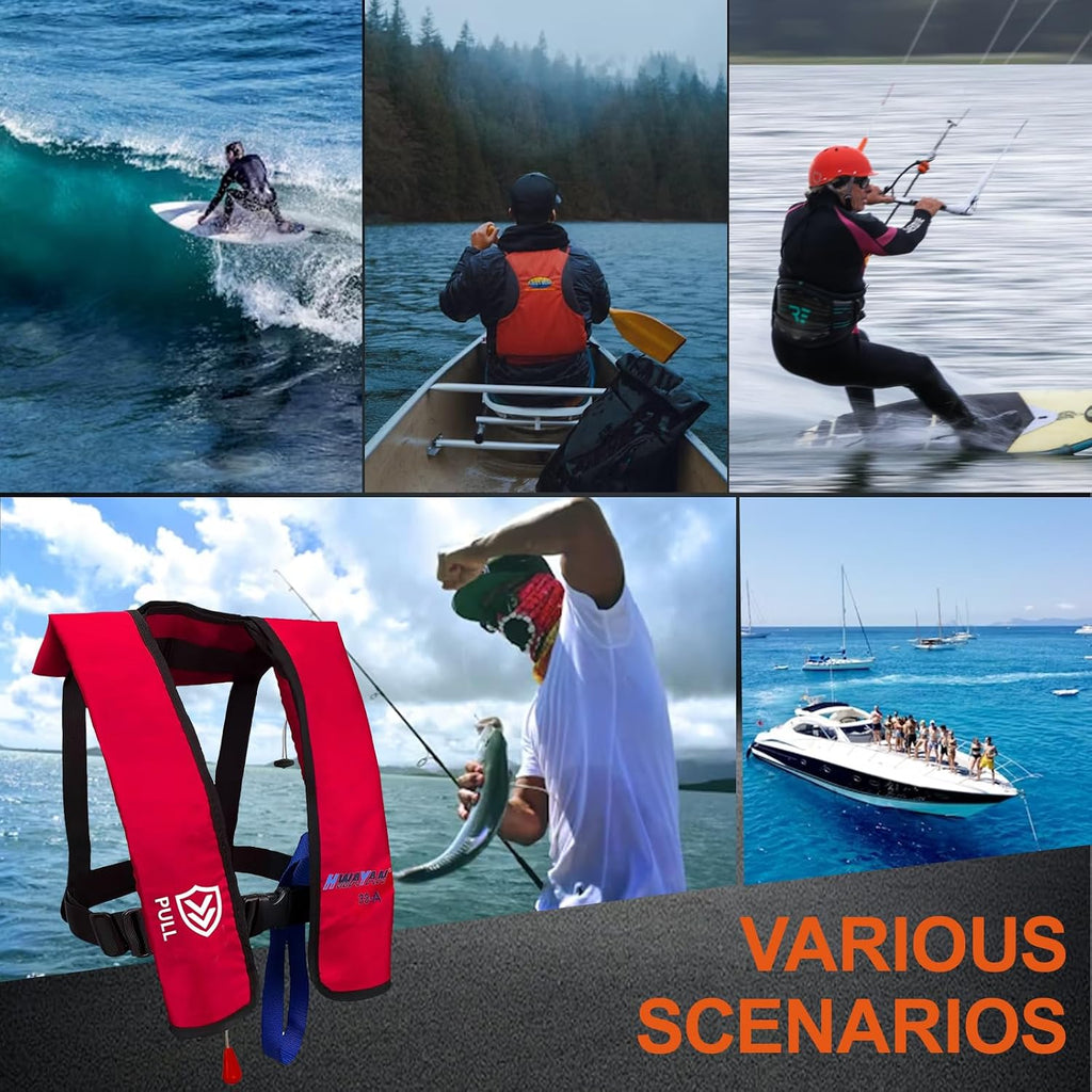 Automatic/Manual Inflatable Life Jacket for Adults | Water Sports