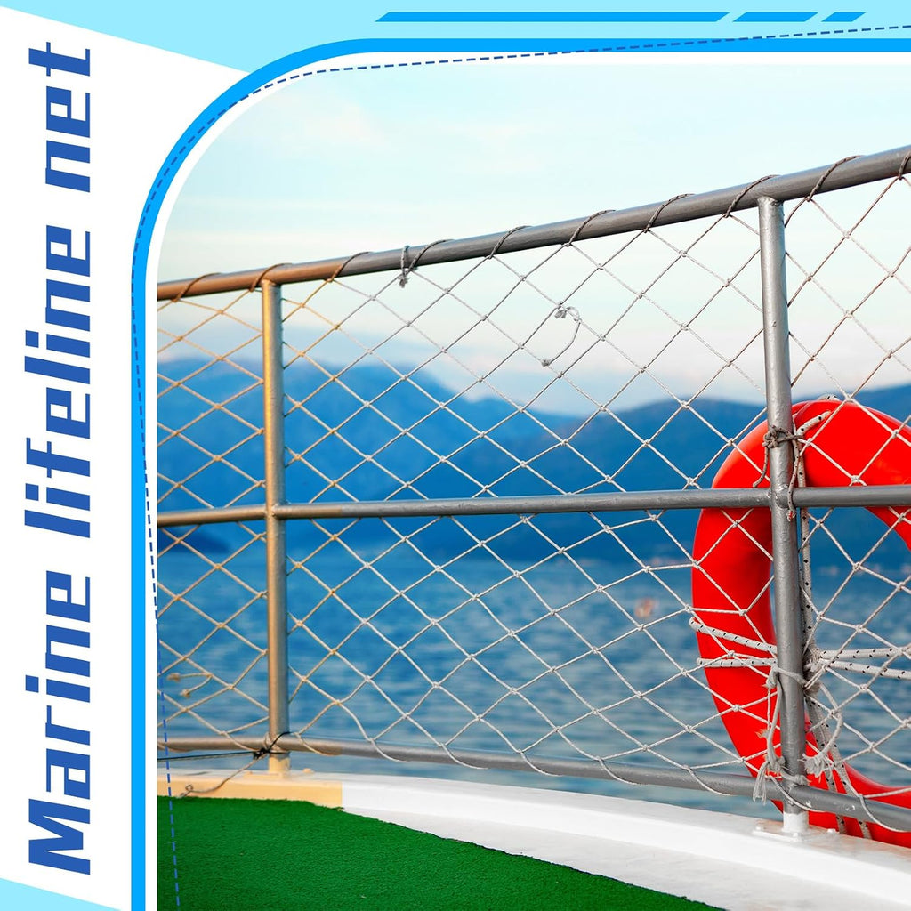 Boat Safety Lifeline Netting Marine Sailboat Guardrail Nylon Net Deck Netting for Pets Crews and Equipment Safely on Deck Marine Hardware