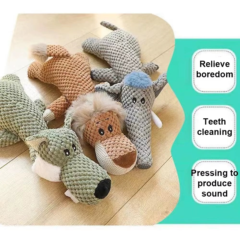 New Pet Dog Toy Plush Bite Resistant Soundy Animal Small Dog Toy Teeth Grinding Cleansing Decompression Interesting Pet Supplies
