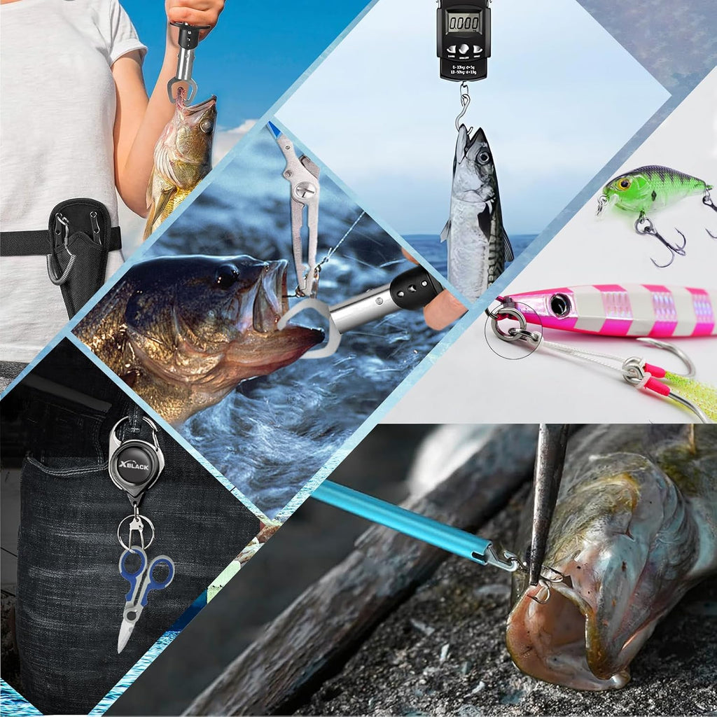 Fishing Tool Kit Fishing Pliers Fish Gripper Fishing Scale Fish Grip Tools Set Saltwater Resistant Fishing Gear