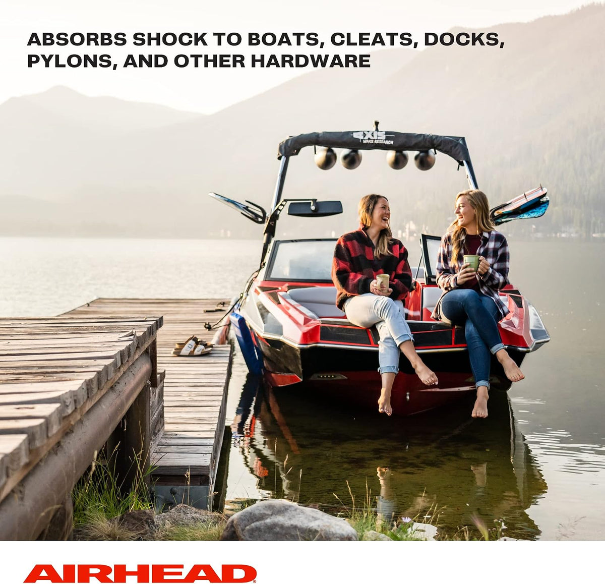 AIRHEAD AHDL-5 Bungee Dock LINE 5', 5-Feet, Black/Blue/Red