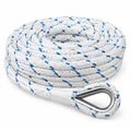 Double braided nylon boat anchor rope with stainless steel thimble
