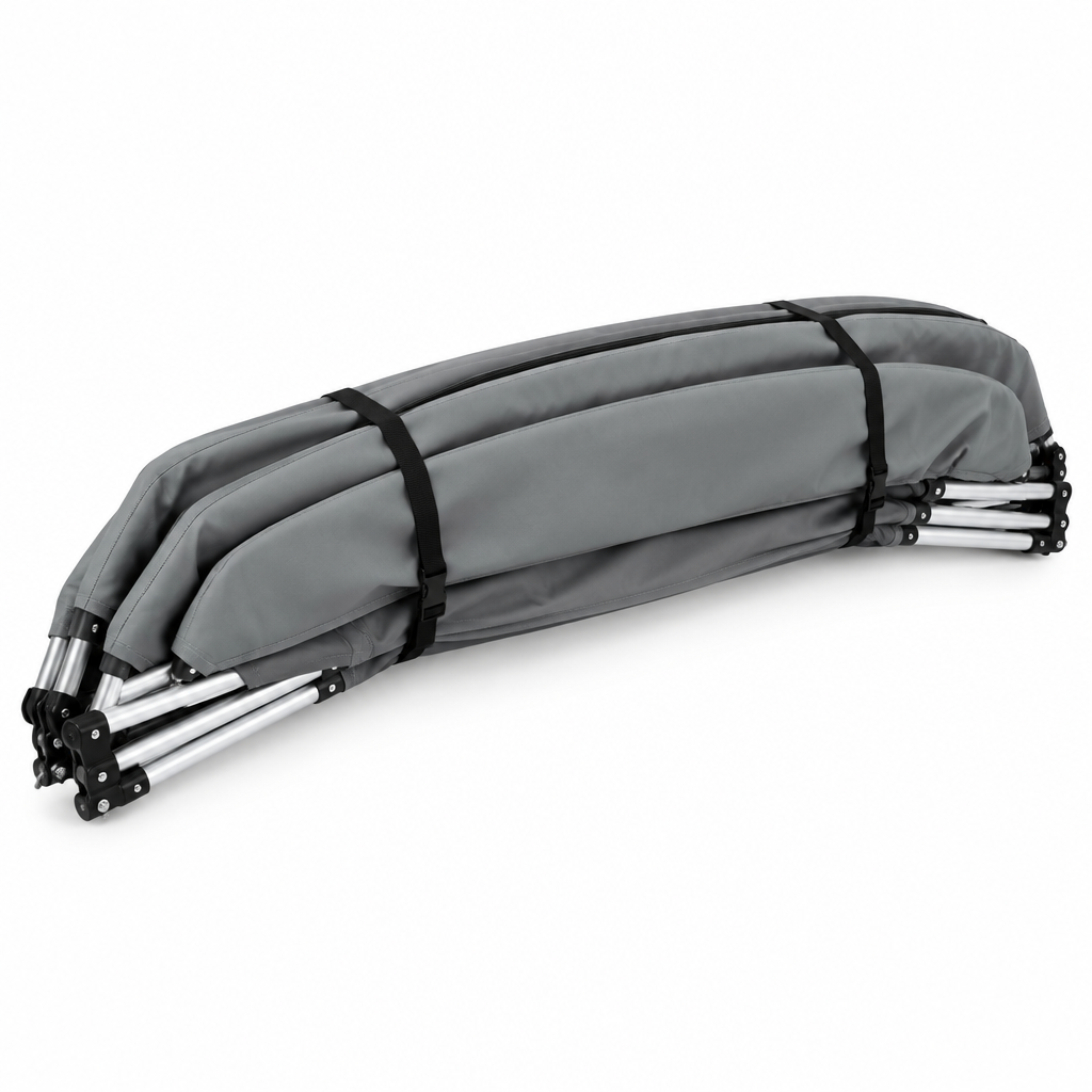 3-bow bimini top boat canopy in grey